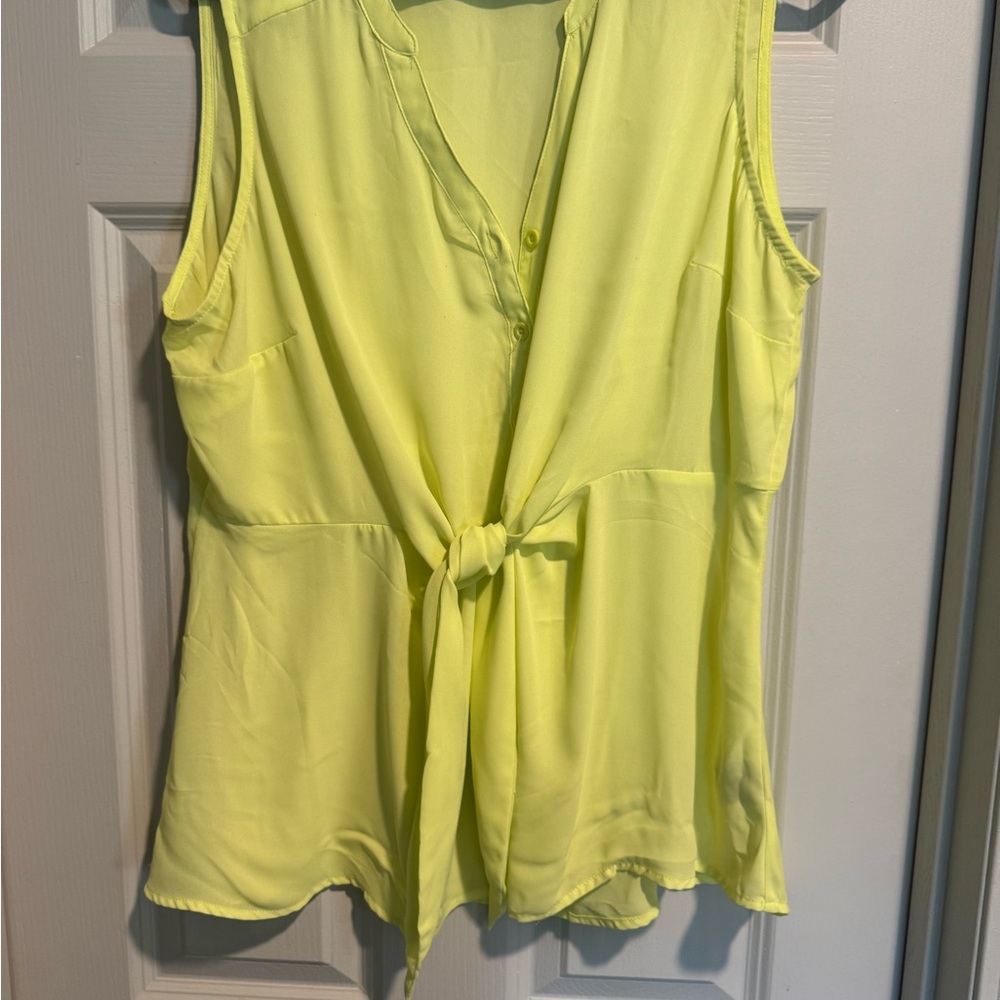 torrid Neon Yellow Tie-Front Sleeveless Camisole